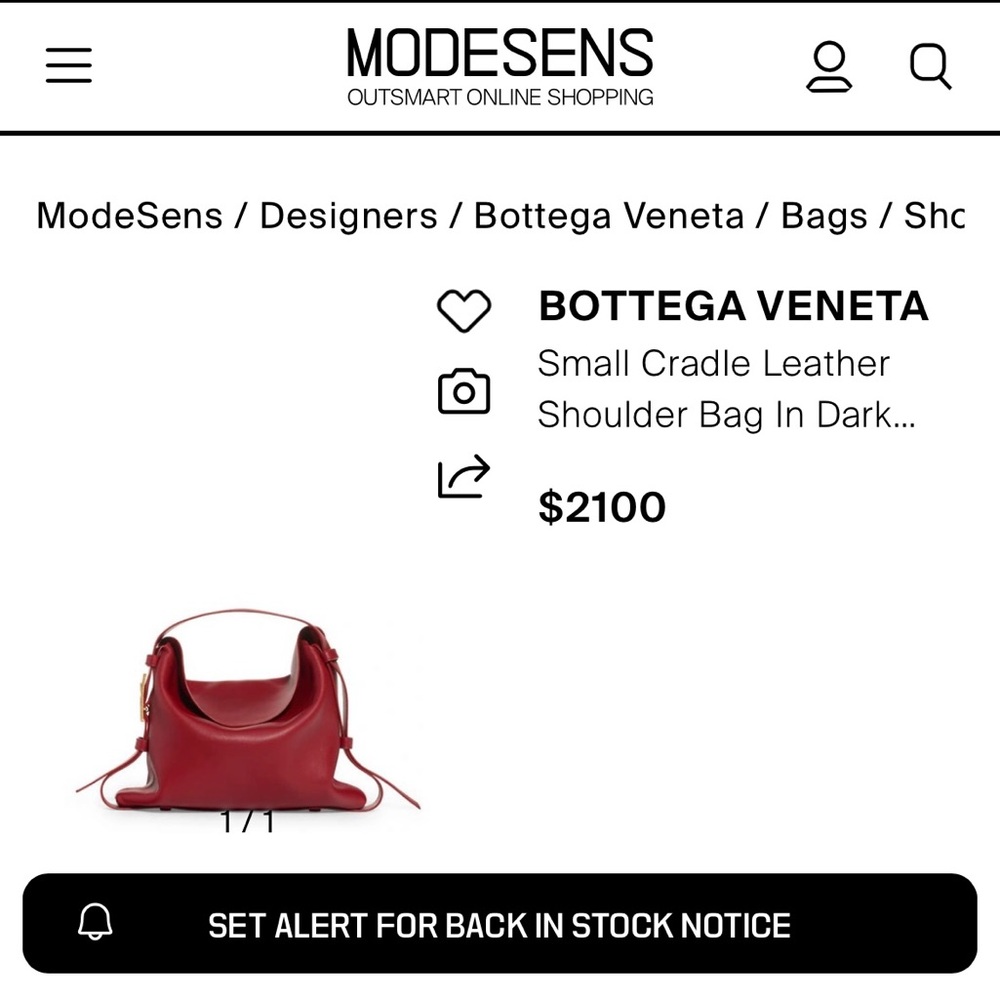 Bottega Veneta Authentic Small Cradle Leather Shoulder Handbag Dark Red NWT - Picture 12 of 13